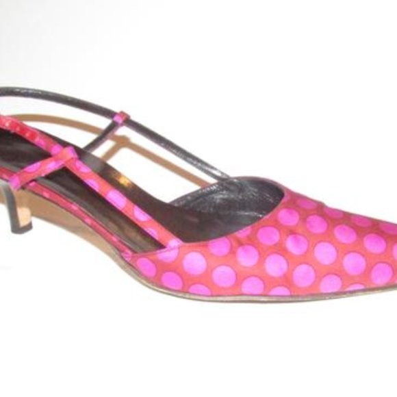 Kate Spade Fuchsia Polka Dots Over Brown Silk - Picture 8 of 8